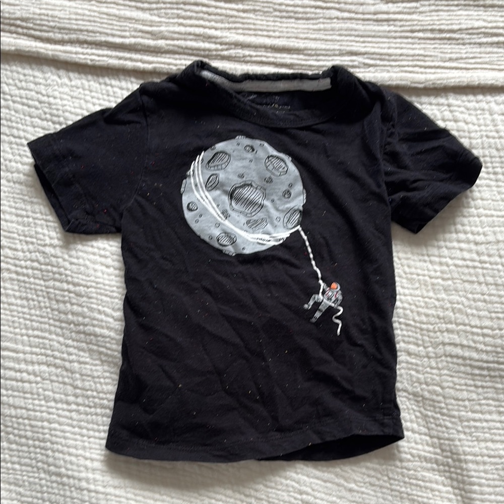 Kids Black Astronaut Graphic T-Shirt